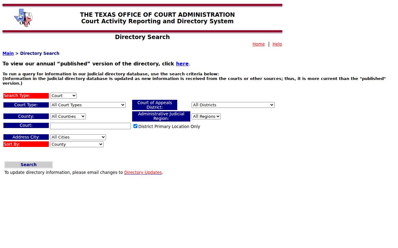 Terrell County warrant search reference to the state court directory filters